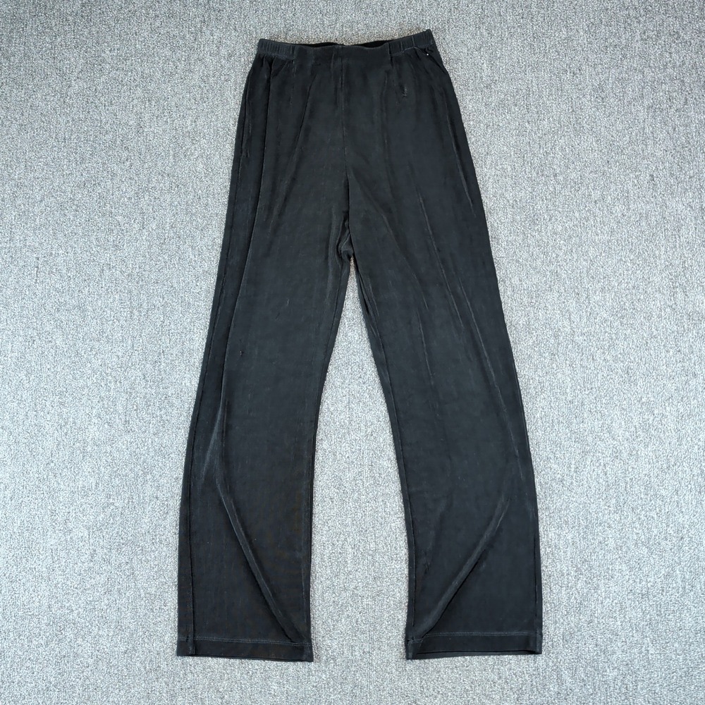 Chico's Travelers Y2K Wide Leg Office Chic Pants Women Size 1 Reg Black Acetate